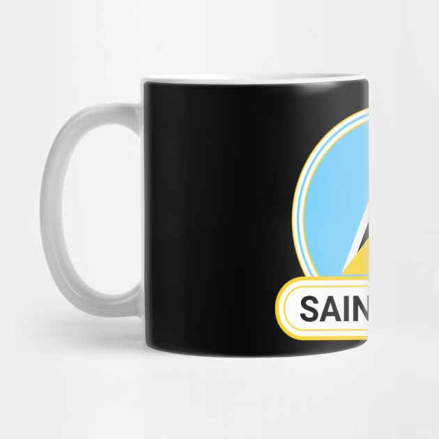 Saint Lucia Country Badge - Saint Lucia Flag by Yesteeyear